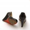 CHRISTIAN LOUBOUTIN PATENT LEATHER BLACK WEDGES SIZE:37